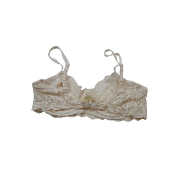 Vintage Victoria’s Secret Bra Ivory Cream Lace Underwire 36C 90s Romantic - Picture 3 of 5